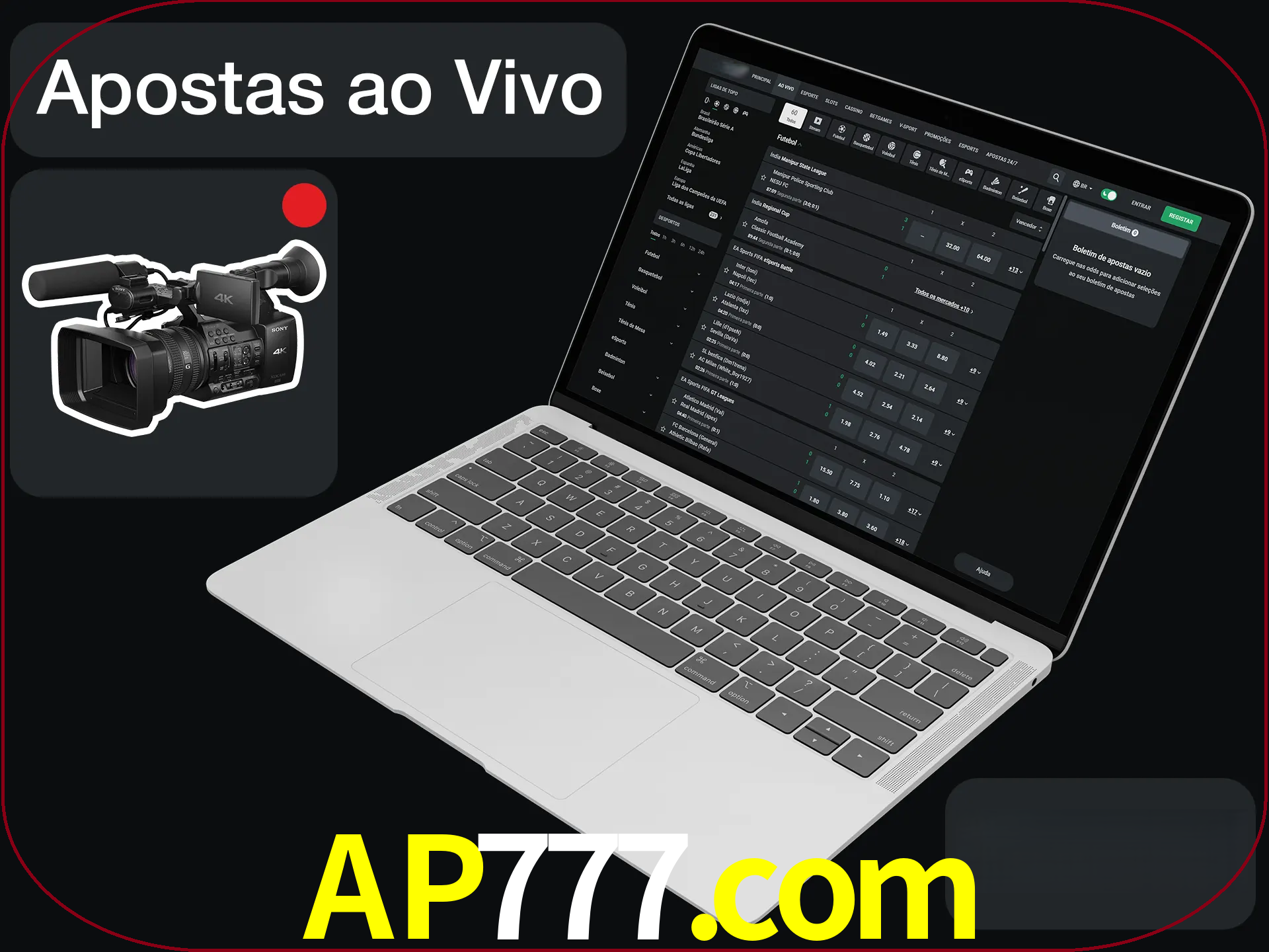 Aposte em formato ao vivo em nosso site.